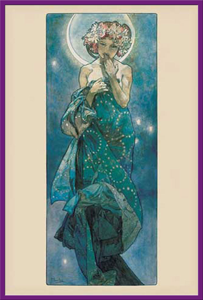 Mucha, Alphonse - La Lune - Jugendstil - Poster Druck - Größe 61x91,5