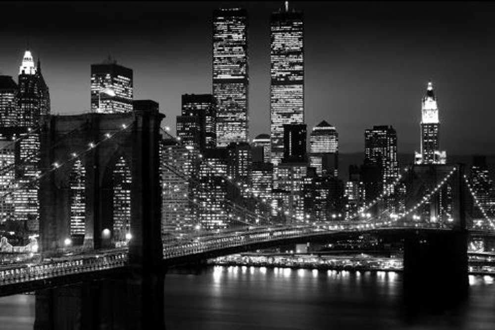 New York Manhattan NYC Brooklyn Bridge schwarzweiß Poster Druck 91,5x61 cm eBay